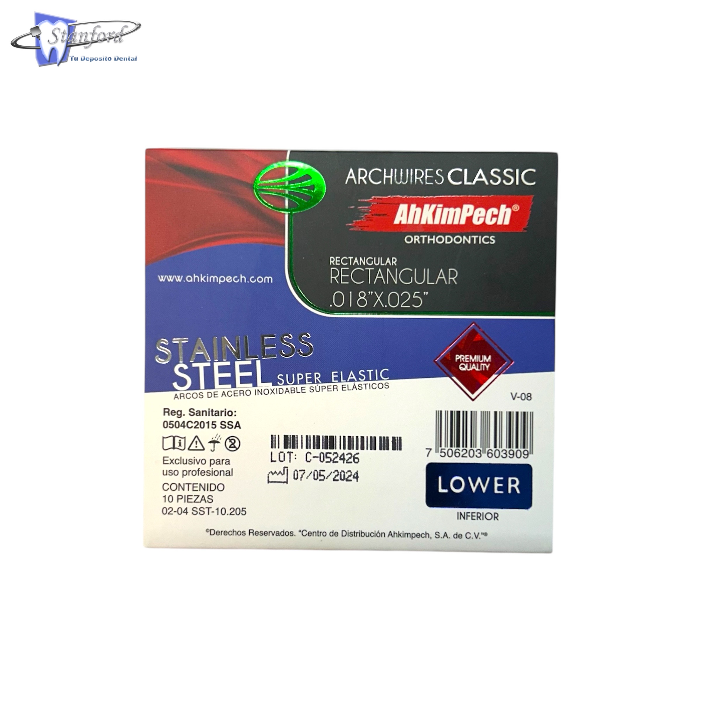 Arco Stainless Steel .018 X .025 L Paq. C/10 Pzas. Stylus