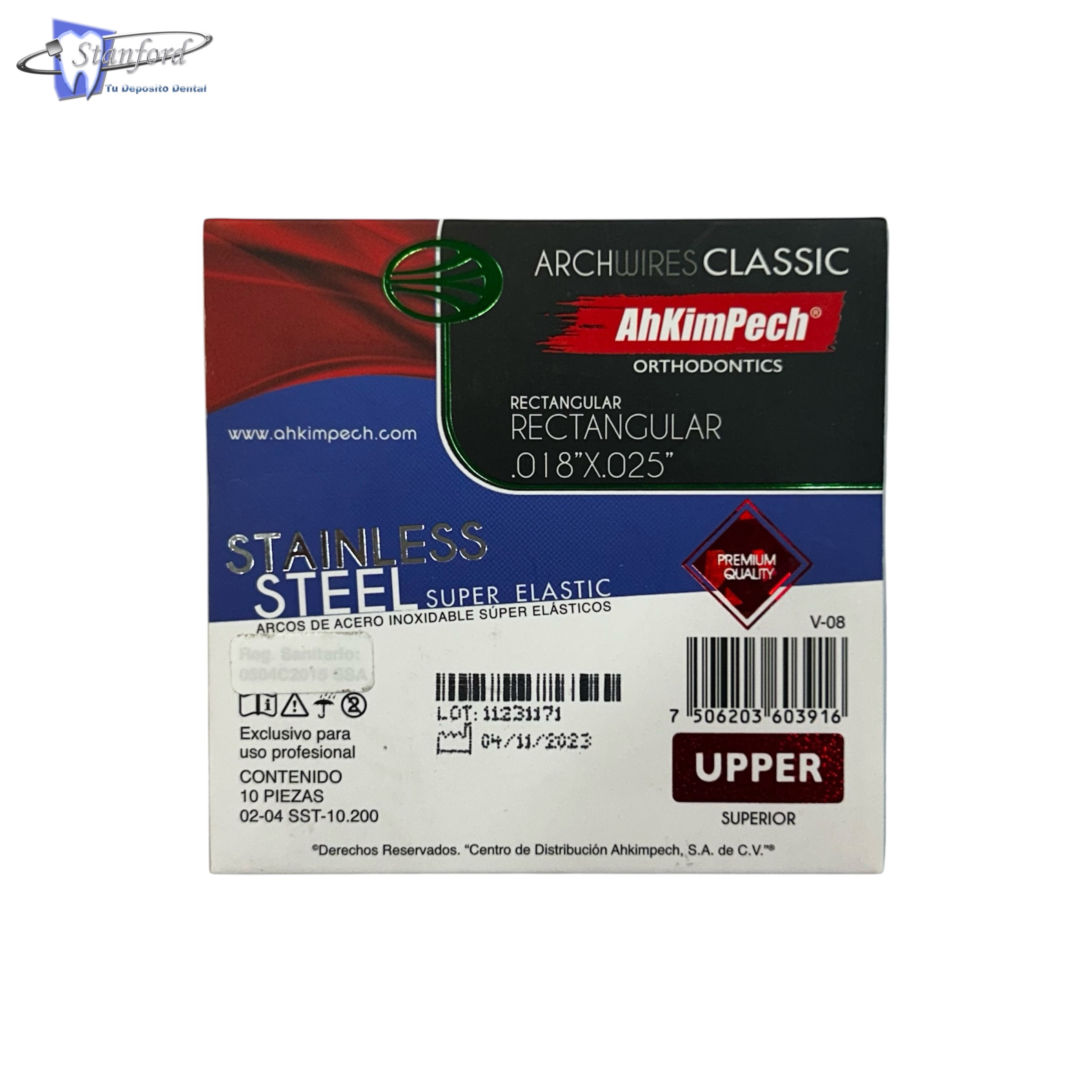 Arco Stainless Steel .018 X .025 U Paq. C/10 Pzas. Stylus