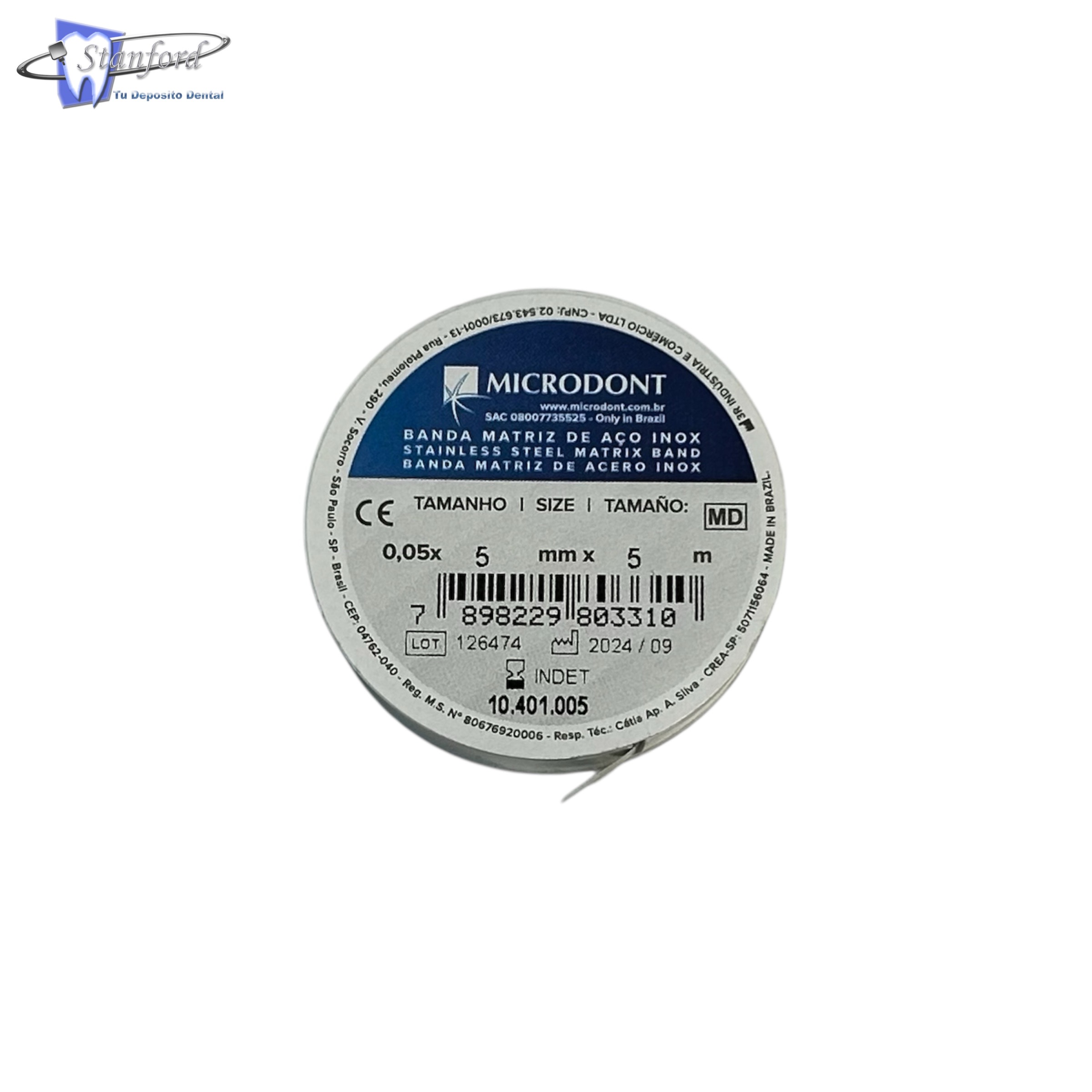 Banda Matriz 0.05X5x5000mm Microdont Paq /25 Pzas