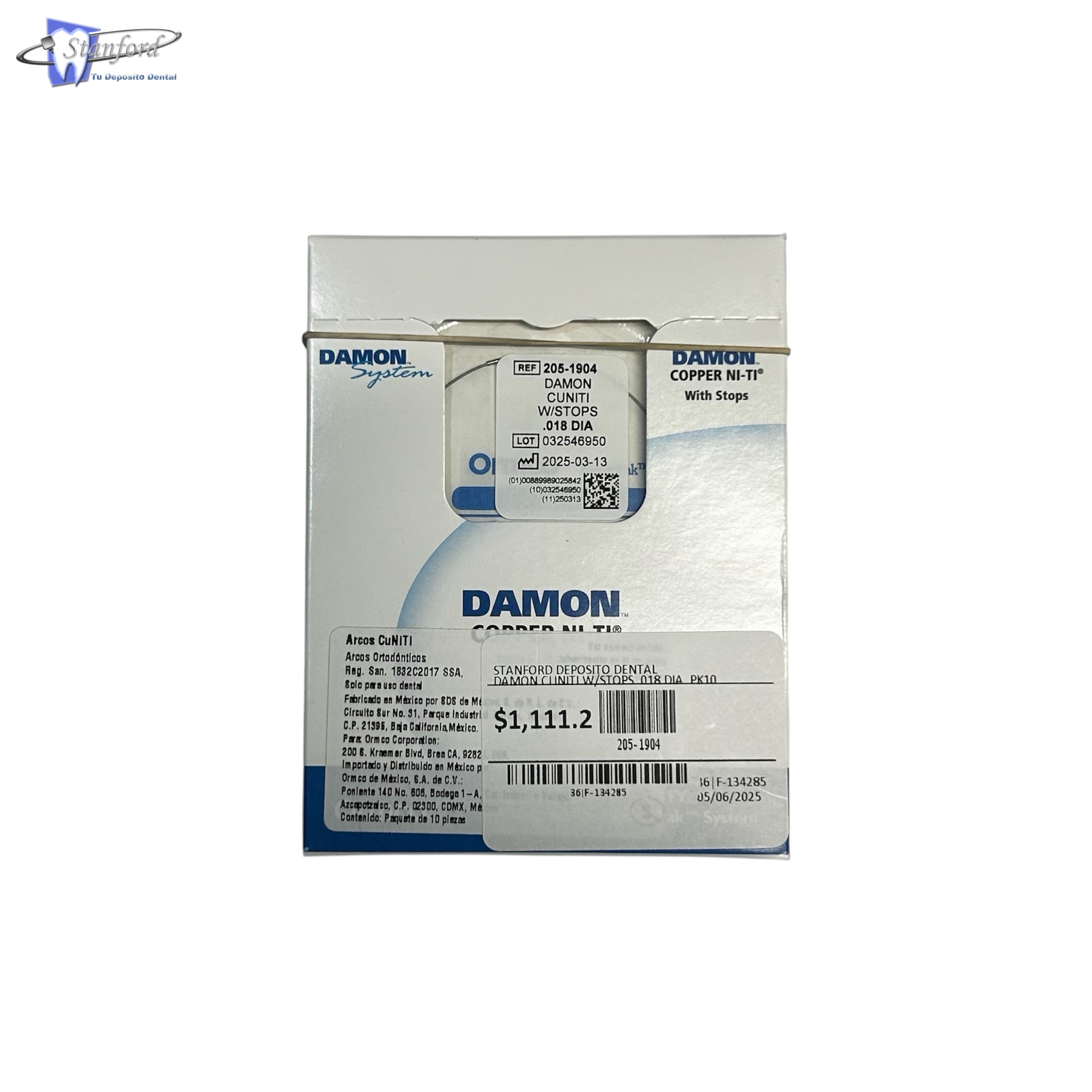 Damon Cuniti W/Stops .018 Dia. Pk10