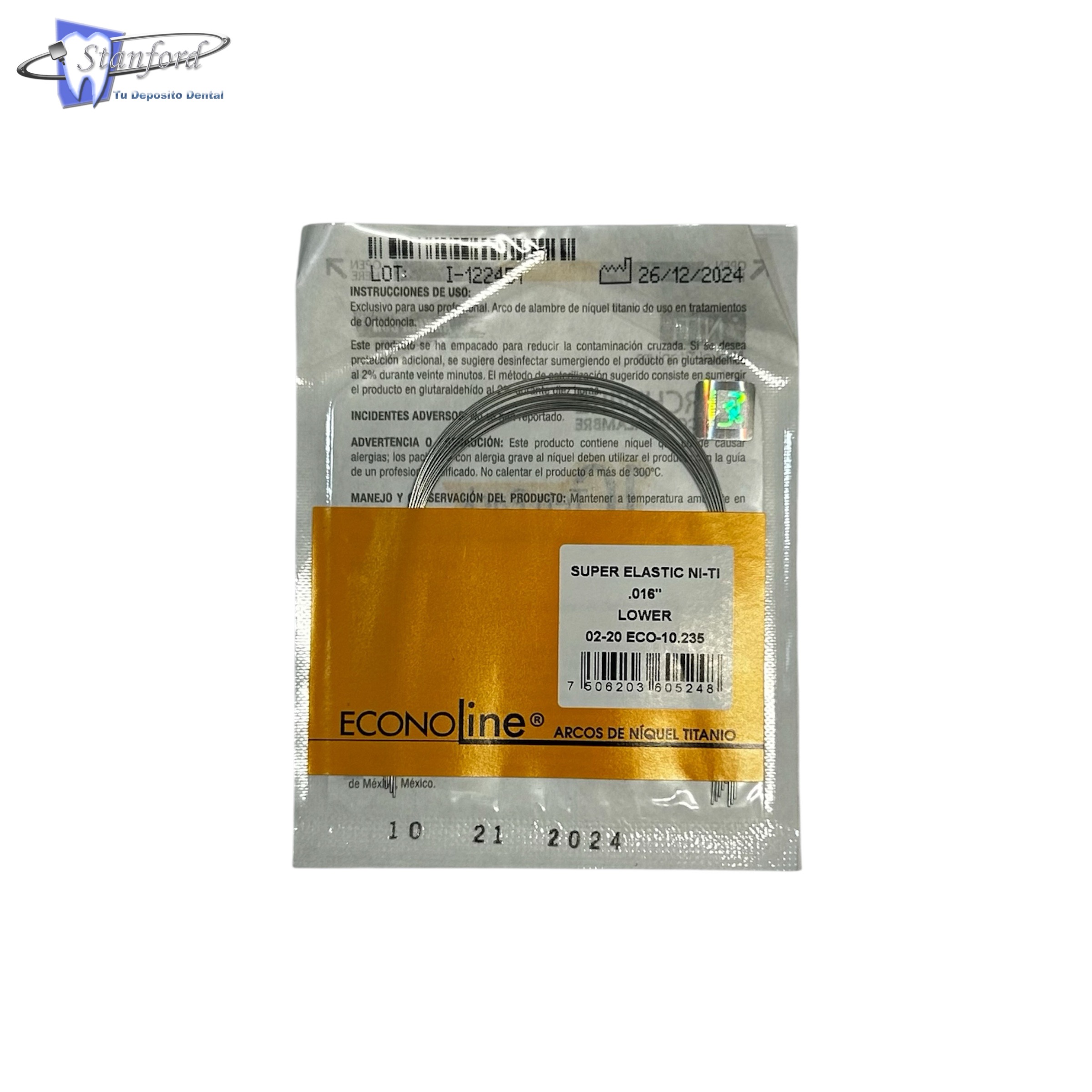 Ipaq Arco Ni-Ti Econoline .016 L Paq. C/10 Pzas.