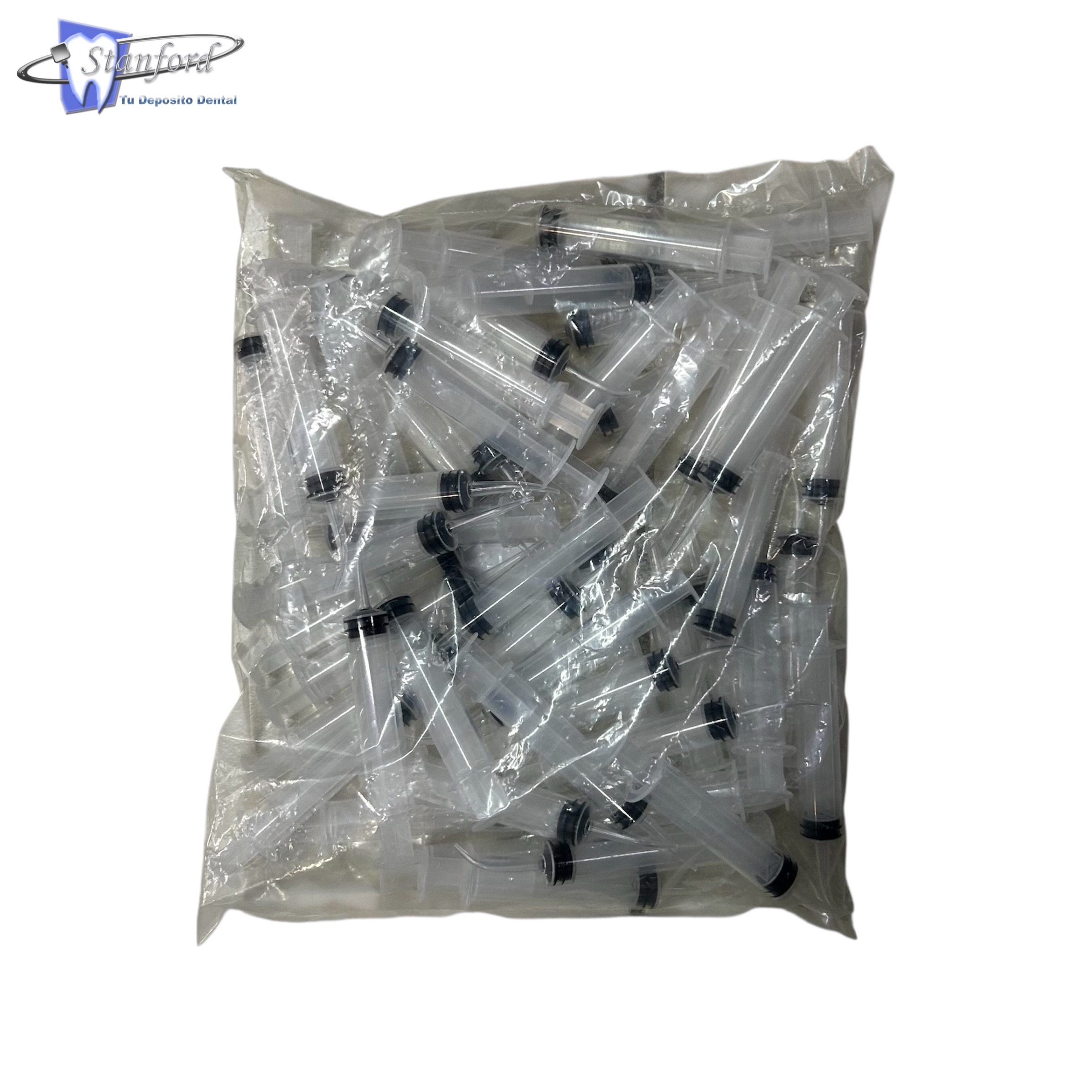 Jeringa Para Aplicación De Silicon Punta Curva 12Ml Bolsa C/50 Pzas