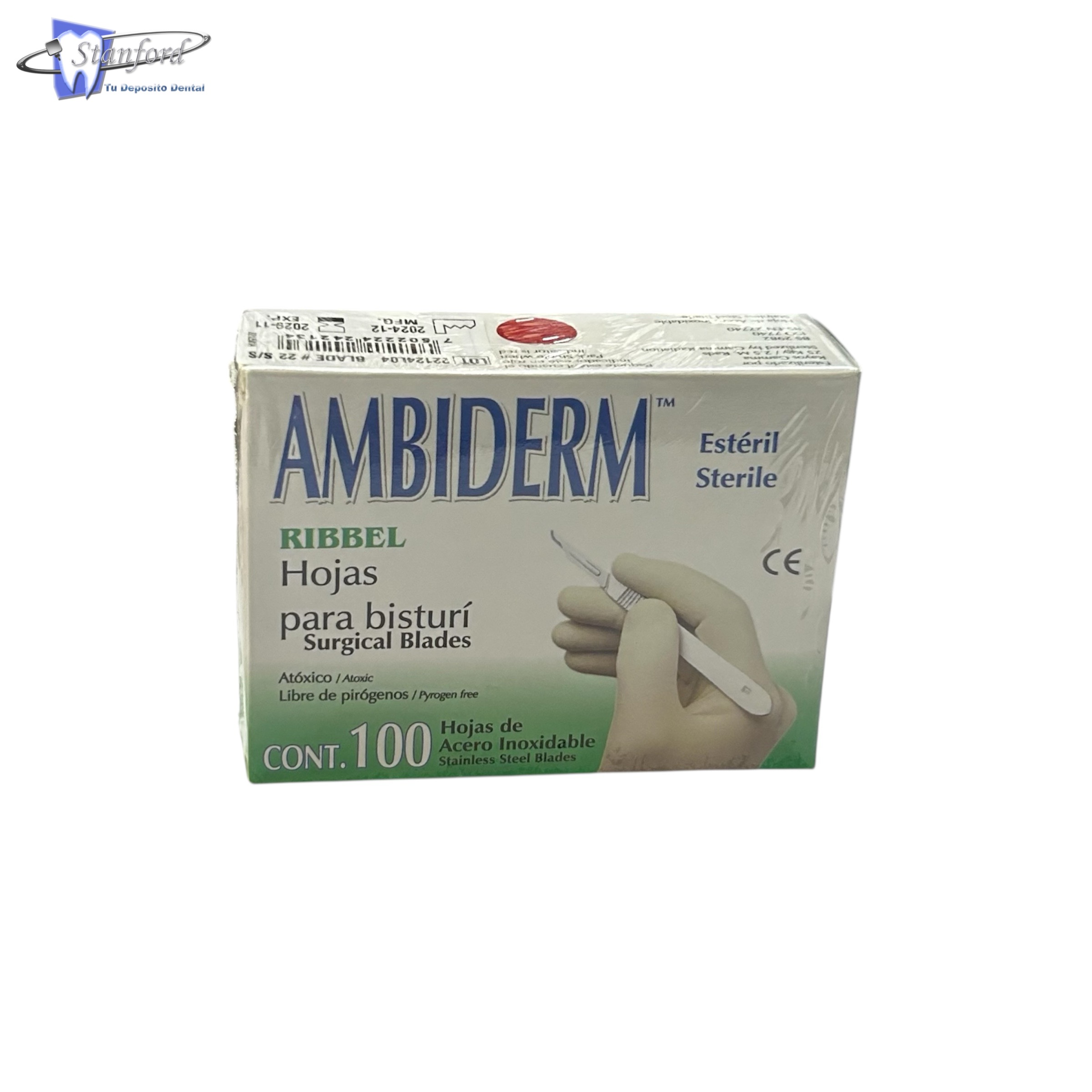 Hoja Para Bisturi Acero Inoxidable No. 22 Caja C/100 Pzas